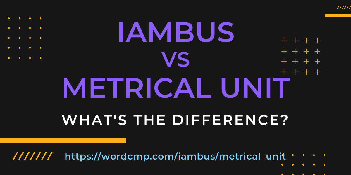 Difference between iambus and metrical unit