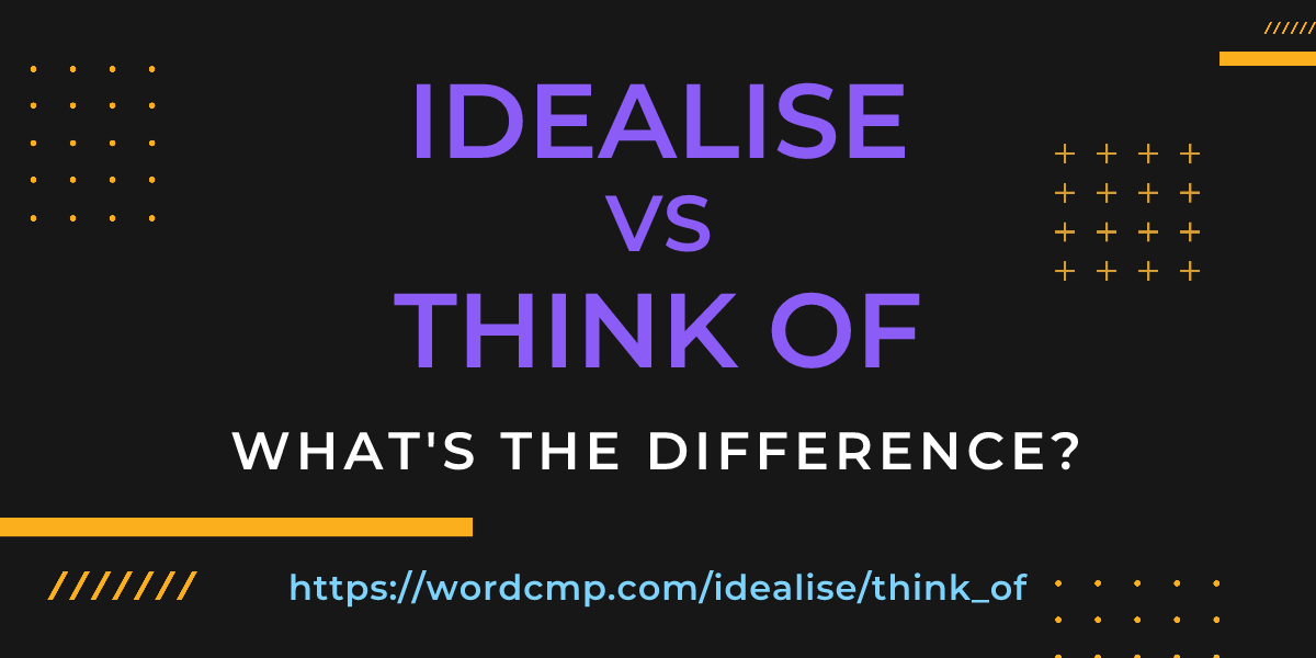 Difference between idealise and think of