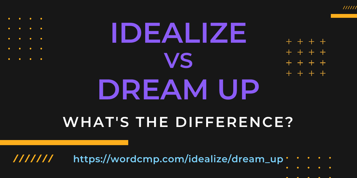 Difference between idealize and dream up