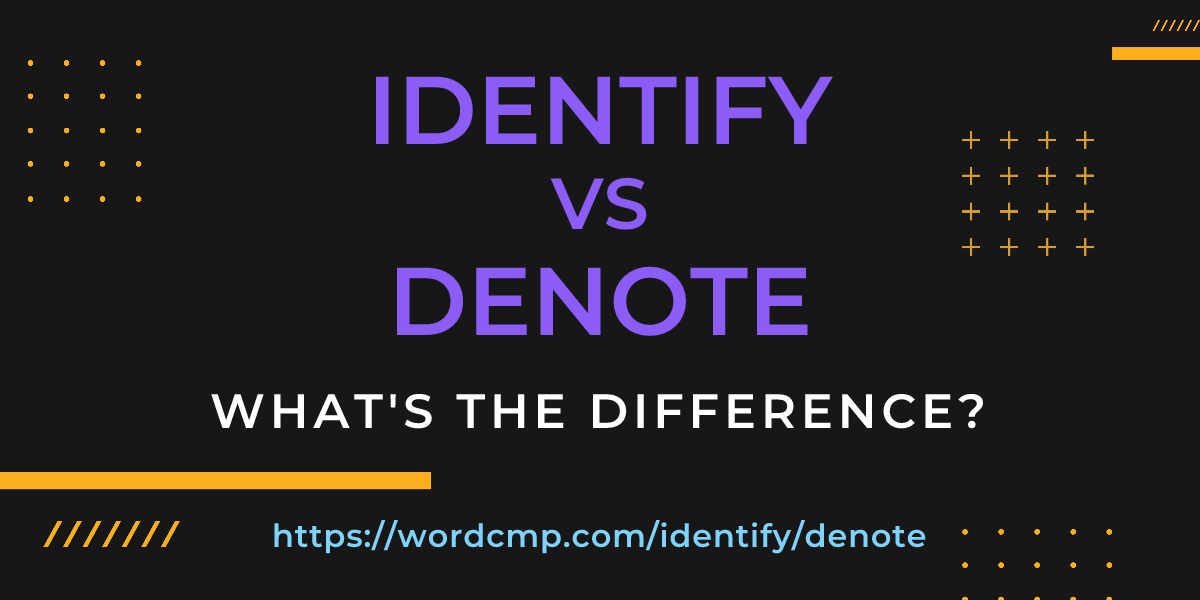 Difference between identify and denote
