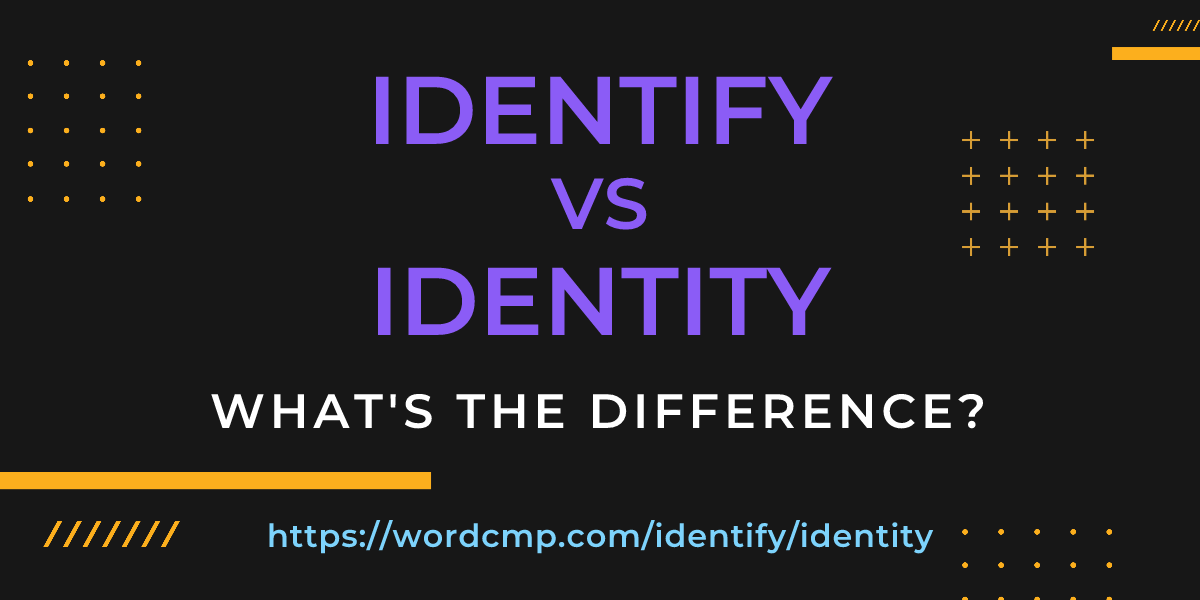 Difference between identify and identity