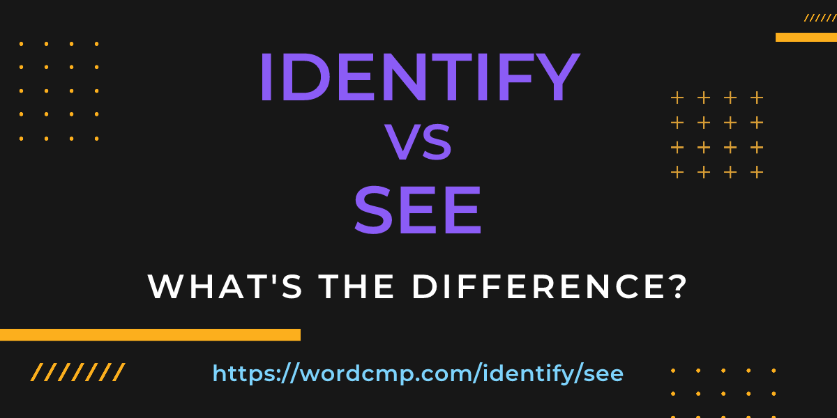 Difference between identify and see
