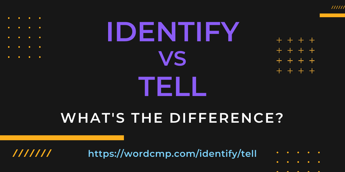 Difference between identify and tell