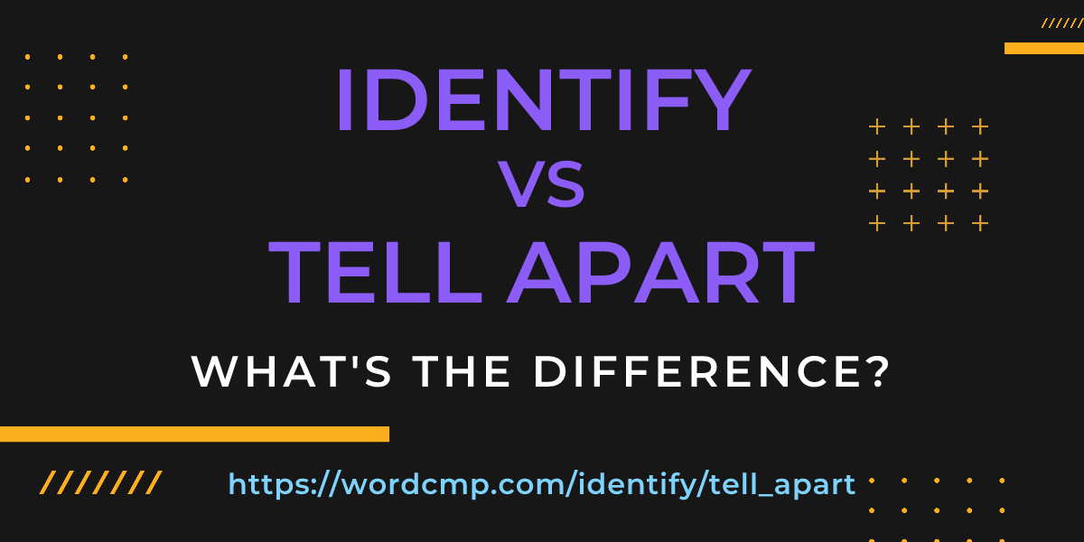 Difference between identify and tell apart