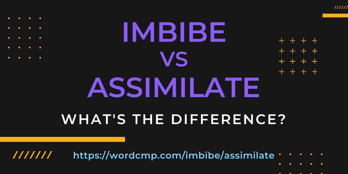 Difference between imbibe and assimilate