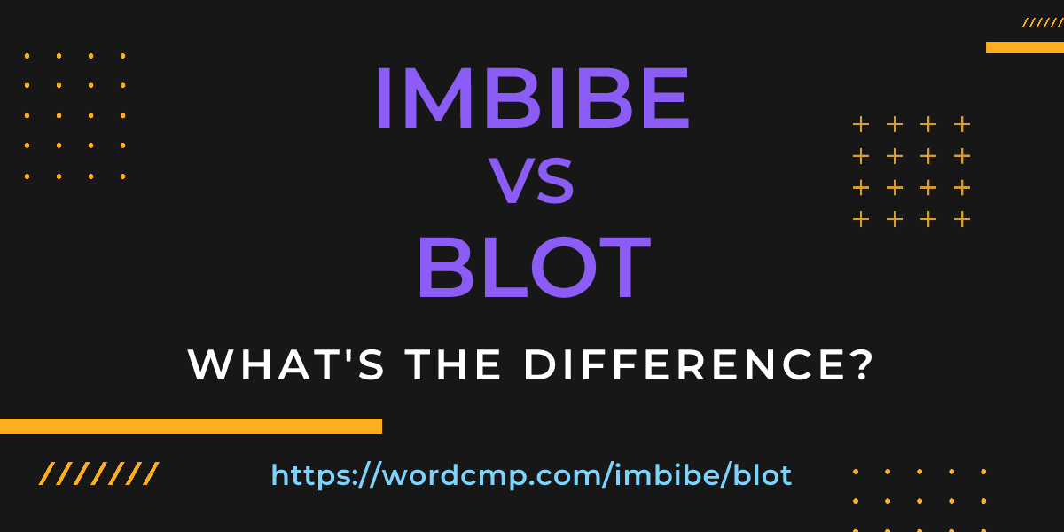 Difference between imbibe and blot