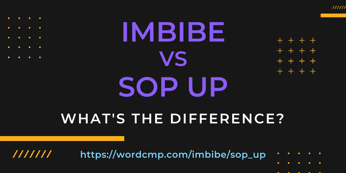 Difference between imbibe and sop up
