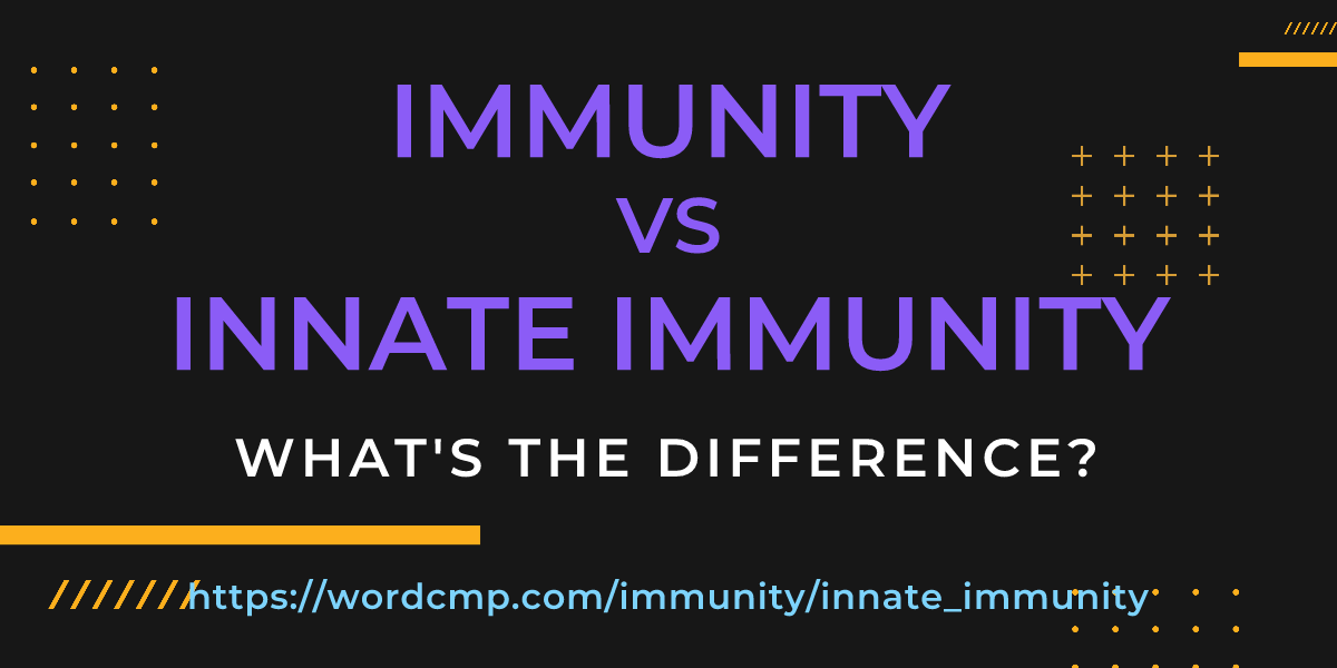 Difference between immunity and innate immunity