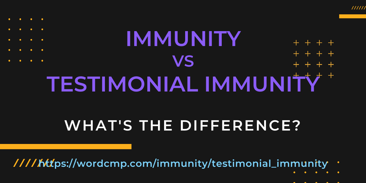 Difference between immunity and testimonial immunity