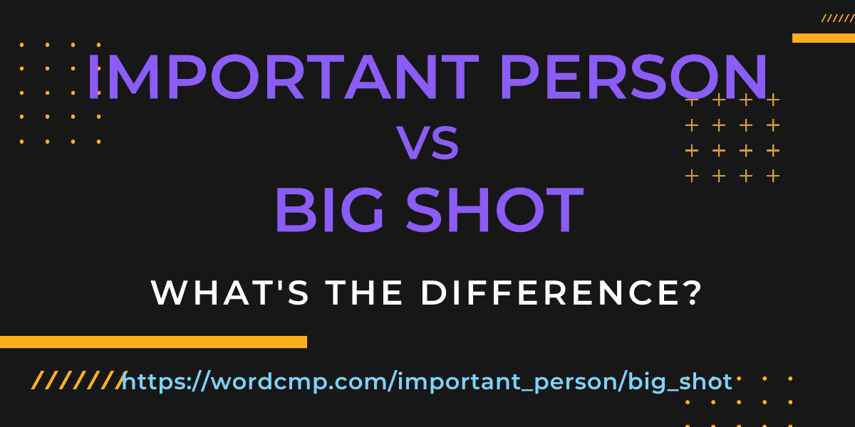 Difference between important person and big shot