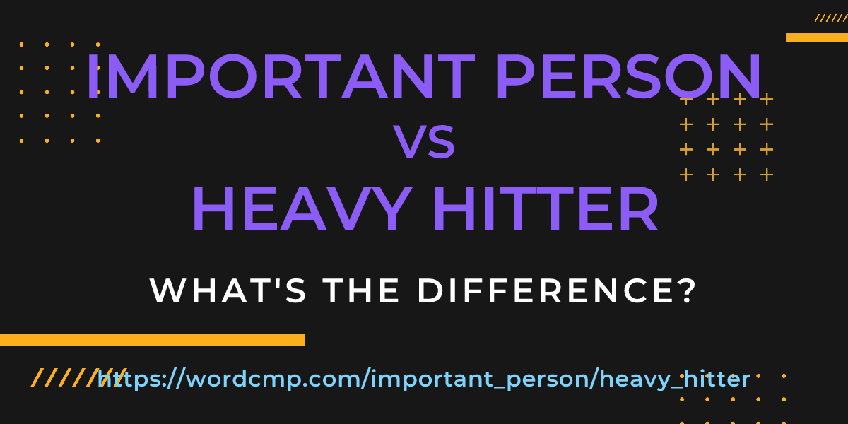Difference between important person and heavy hitter