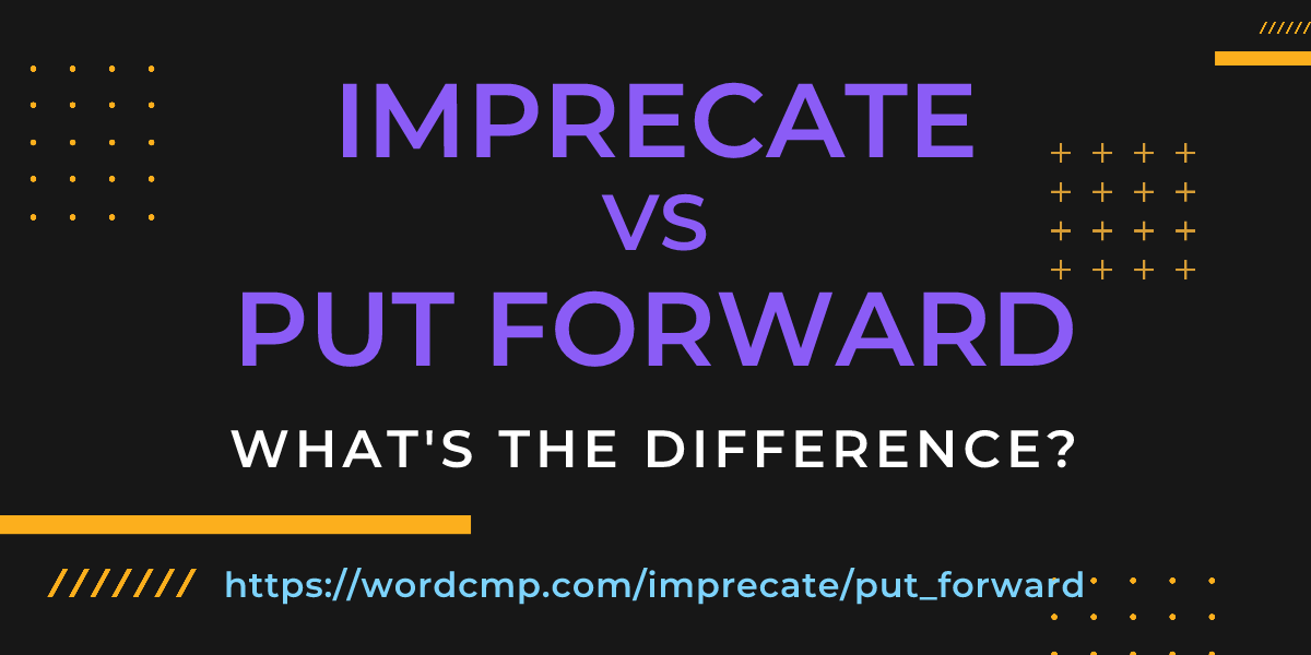 Difference between imprecate and put forward
