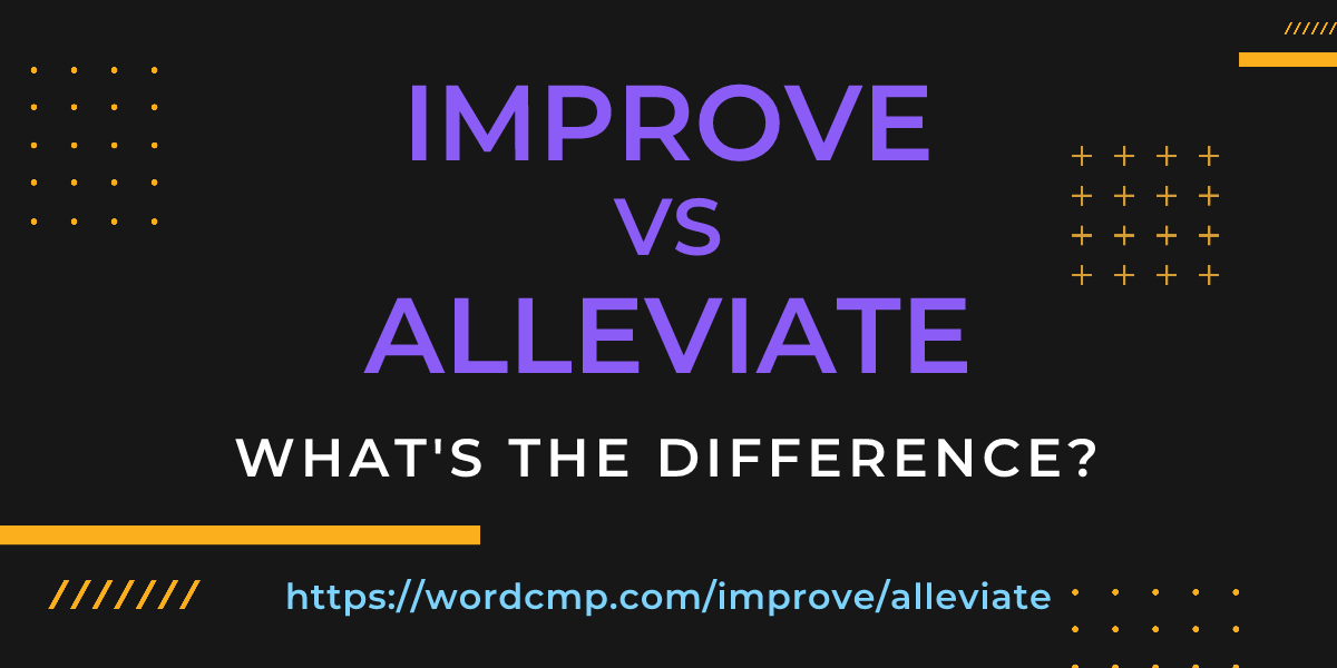 Difference between improve and alleviate
