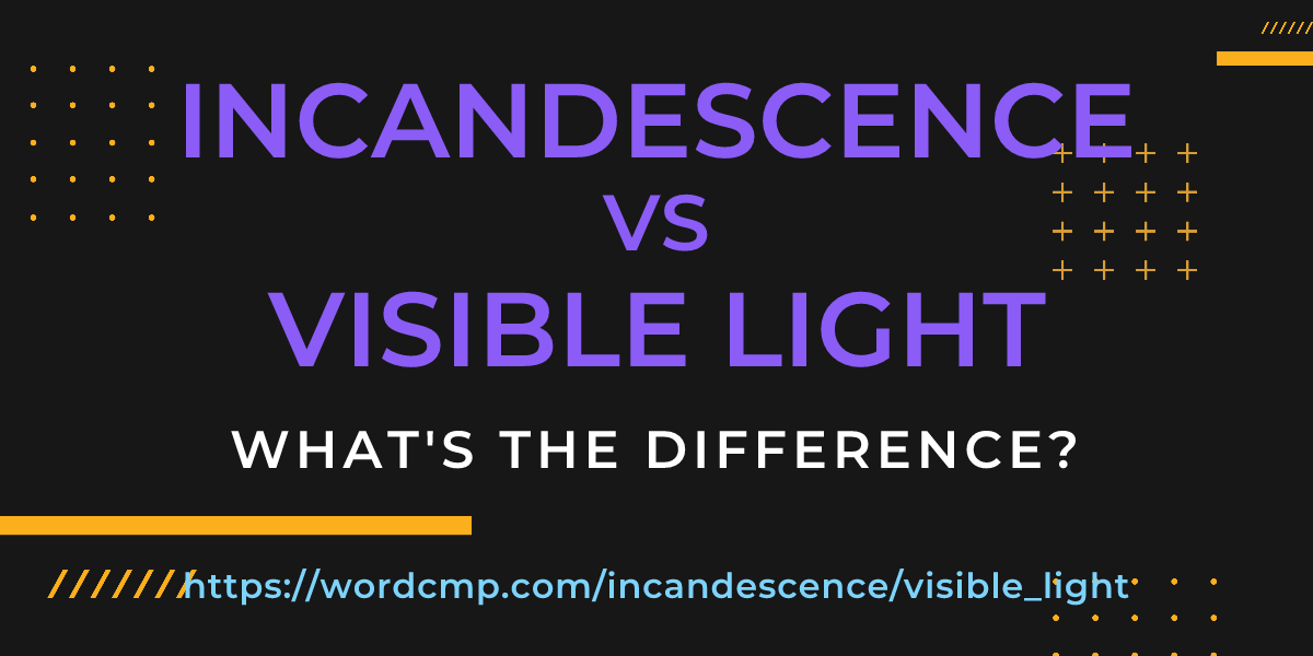 Difference between incandescence and visible light