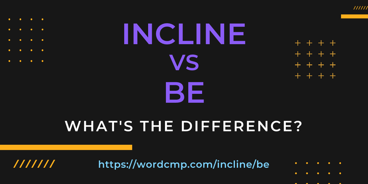 Difference between incline and be