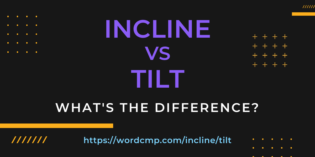 Difference between incline and tilt
