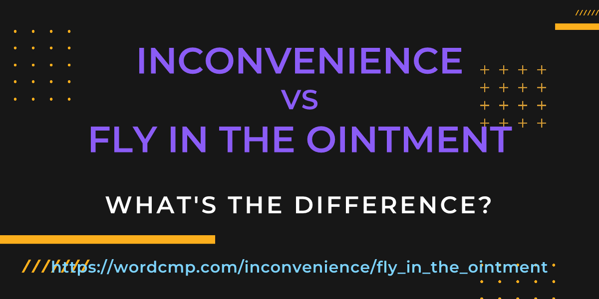 Difference between inconvenience and fly in the ointment