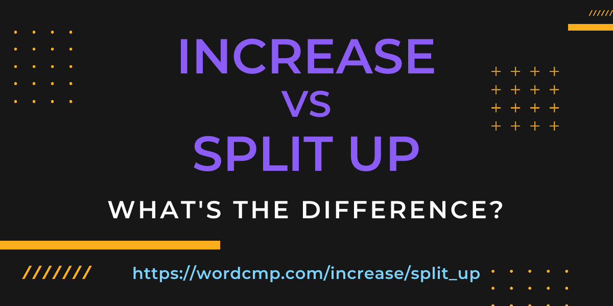 Difference between increase and split up