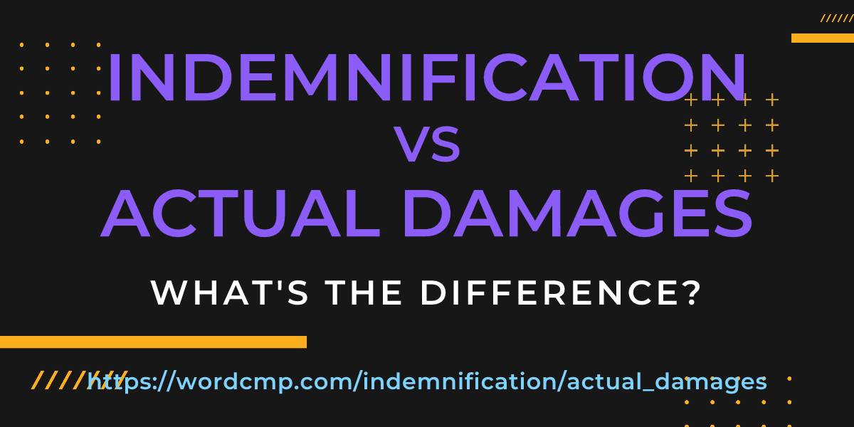 Difference between indemnification and actual damages