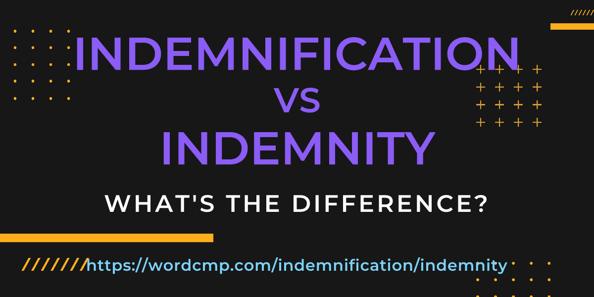 Difference between indemnification and indemnity
