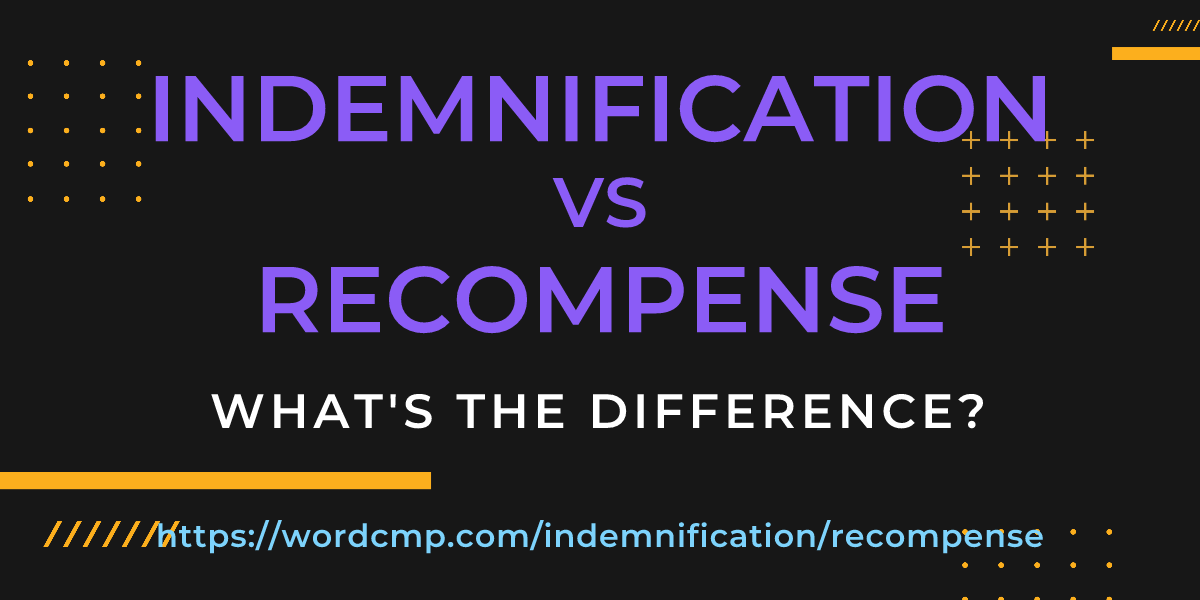 Difference between indemnification and recompense