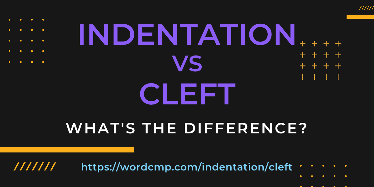 Difference between indentation and cleft