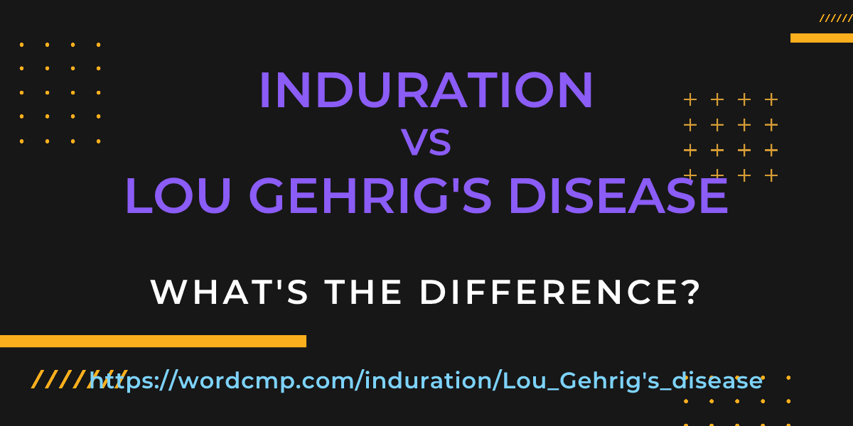 Difference between induration and Lou Gehrig's disease