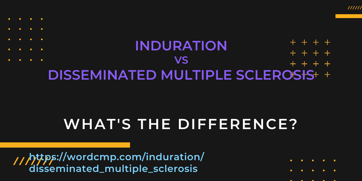 Difference between induration and disseminated multiple sclerosis