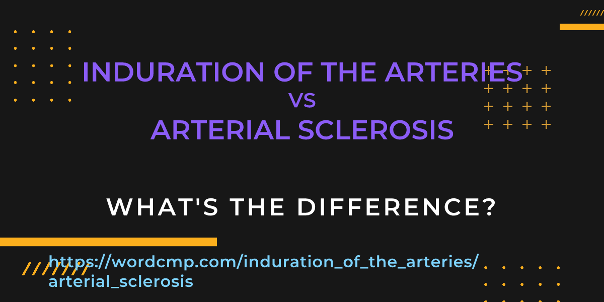 Difference between induration of the arteries and arterial sclerosis