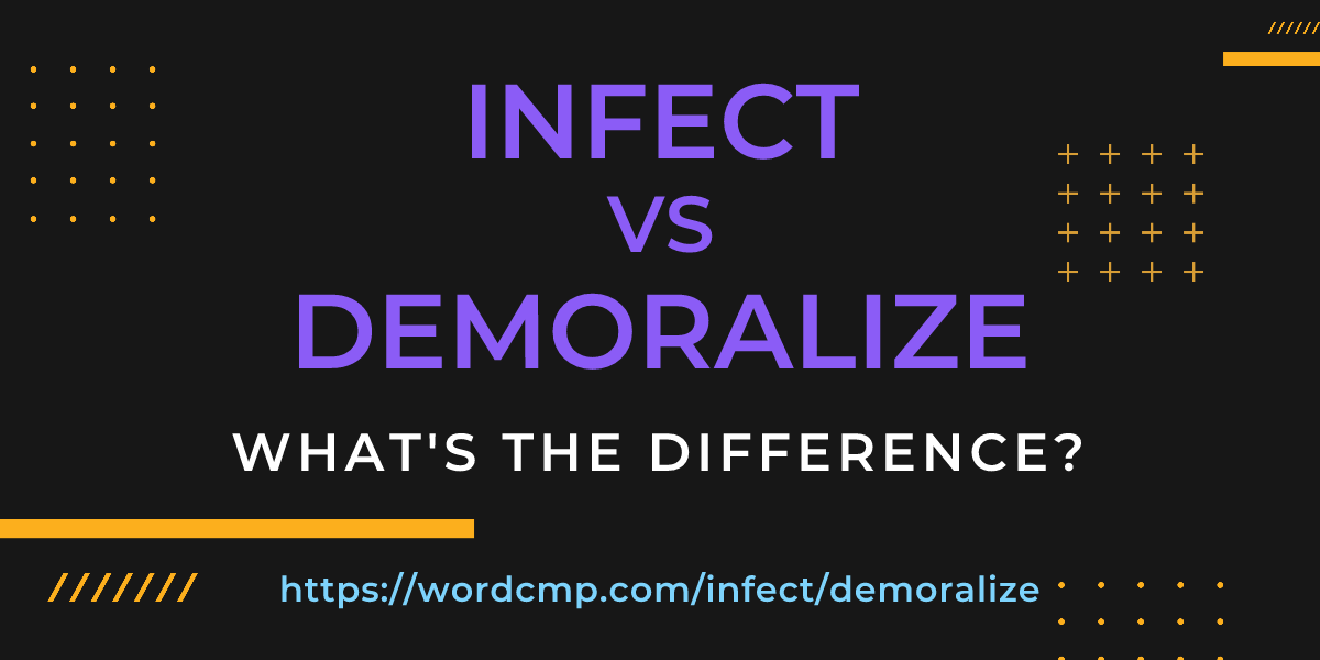 Difference between infect and demoralize