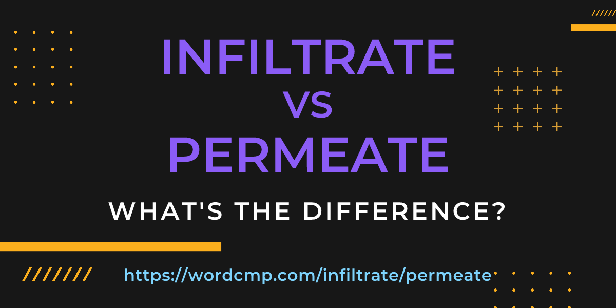 Difference between infiltrate and permeate