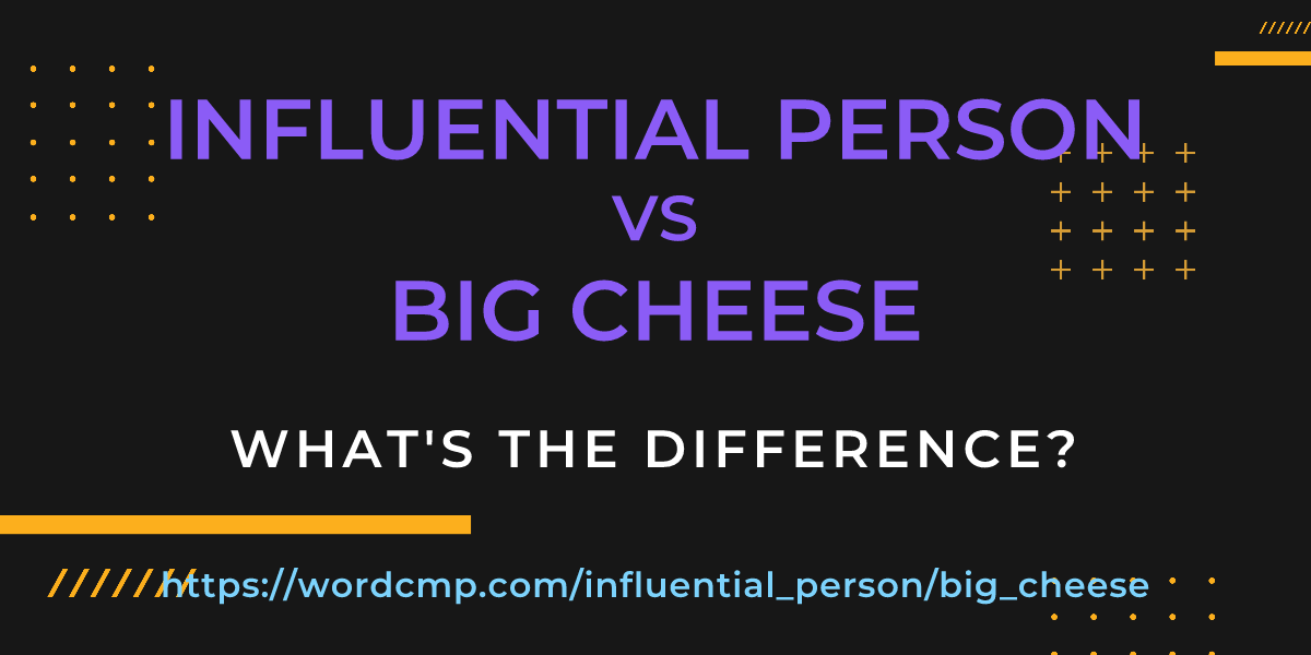 Difference between influential person and big cheese