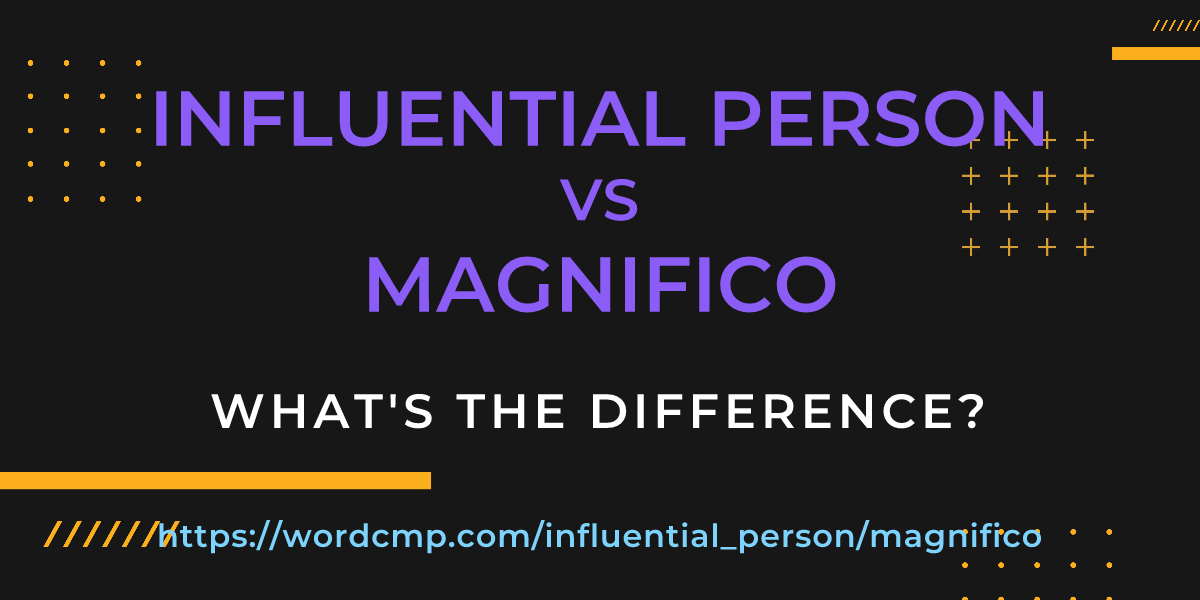 Difference between influential person and magnifico