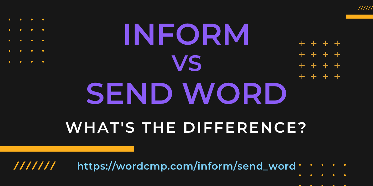 Difference between inform and send word