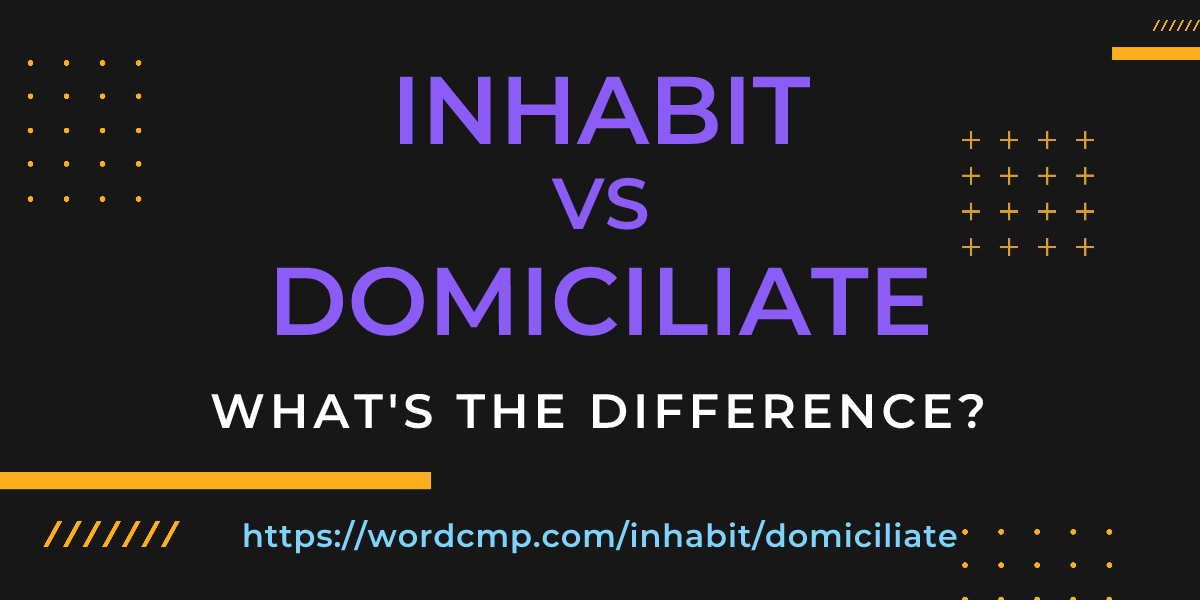Difference between inhabit and domiciliate