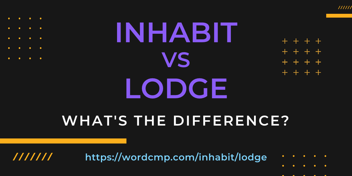 Difference between inhabit and lodge