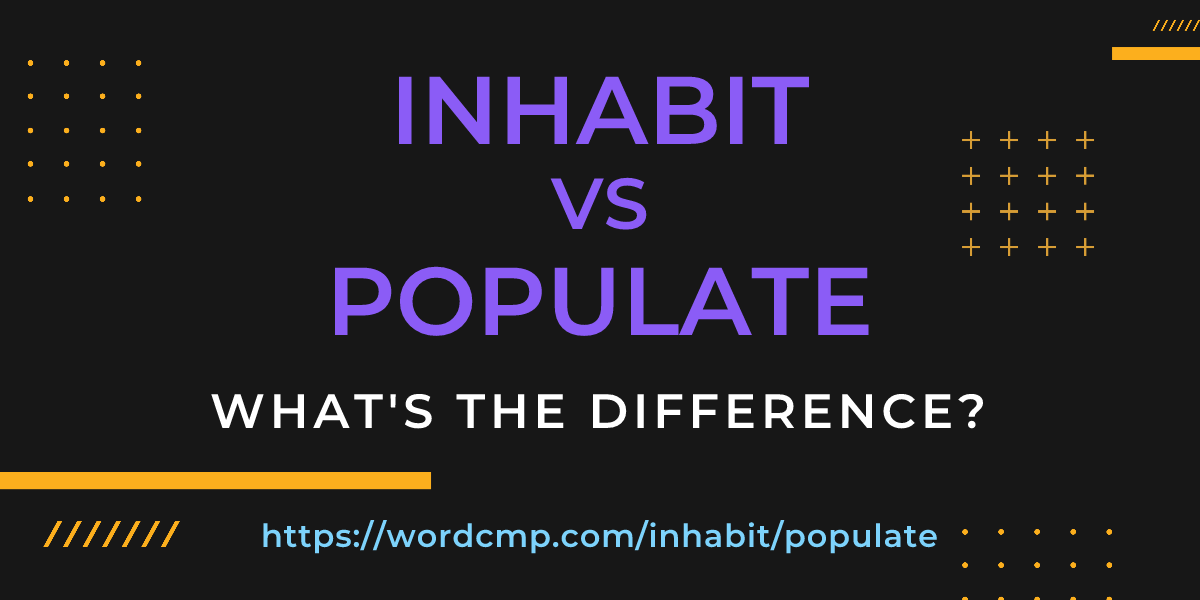 Difference between inhabit and populate