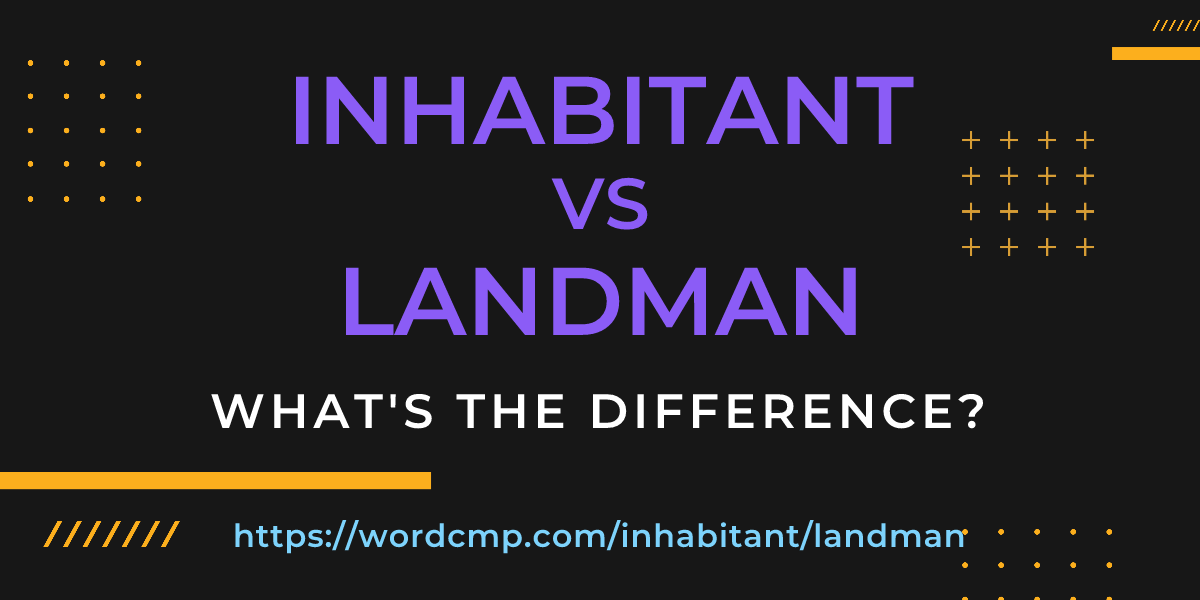 Difference between inhabitant and landman
