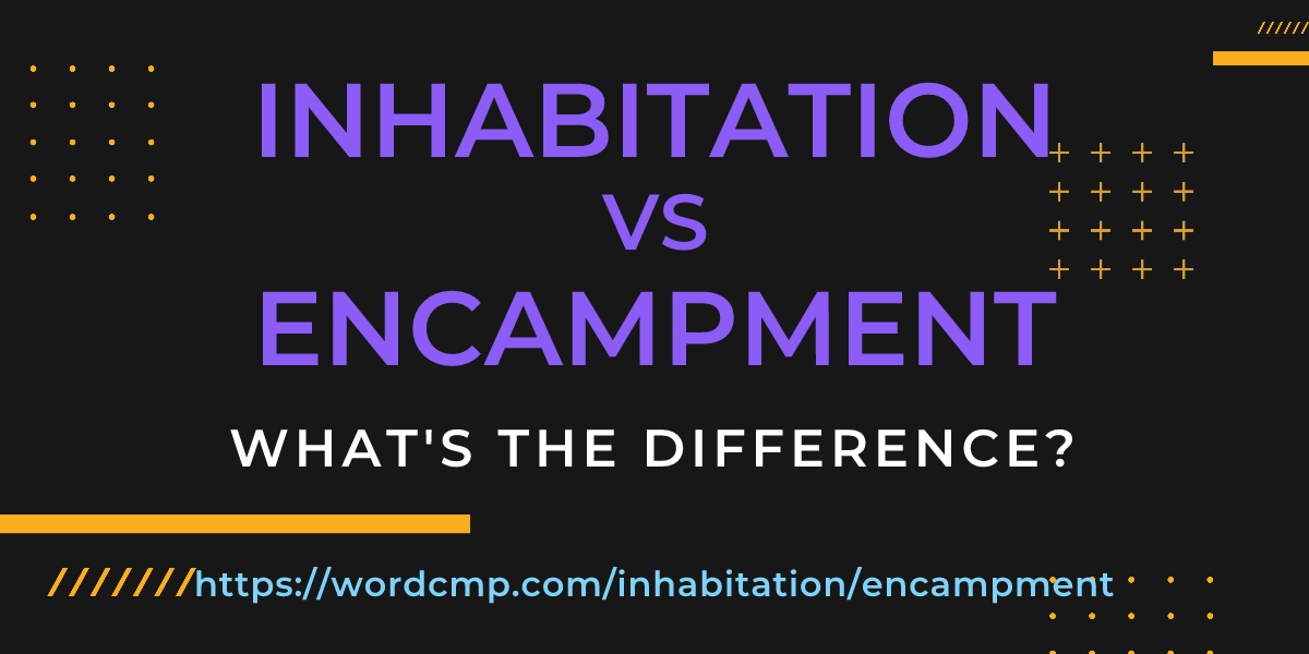 Difference between inhabitation and encampment