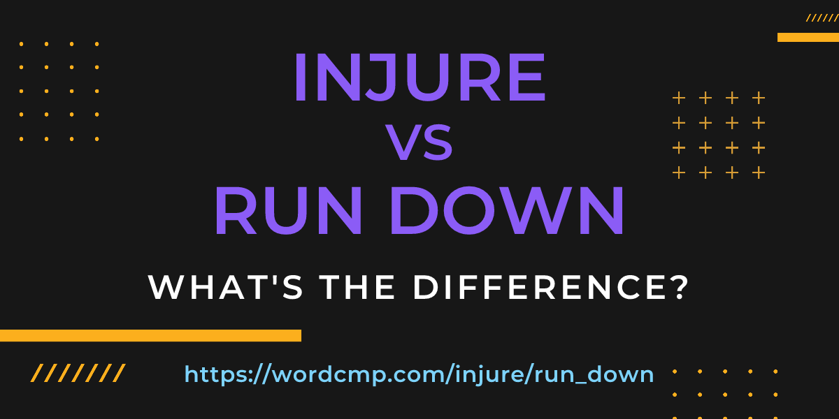 Difference between injure and run down