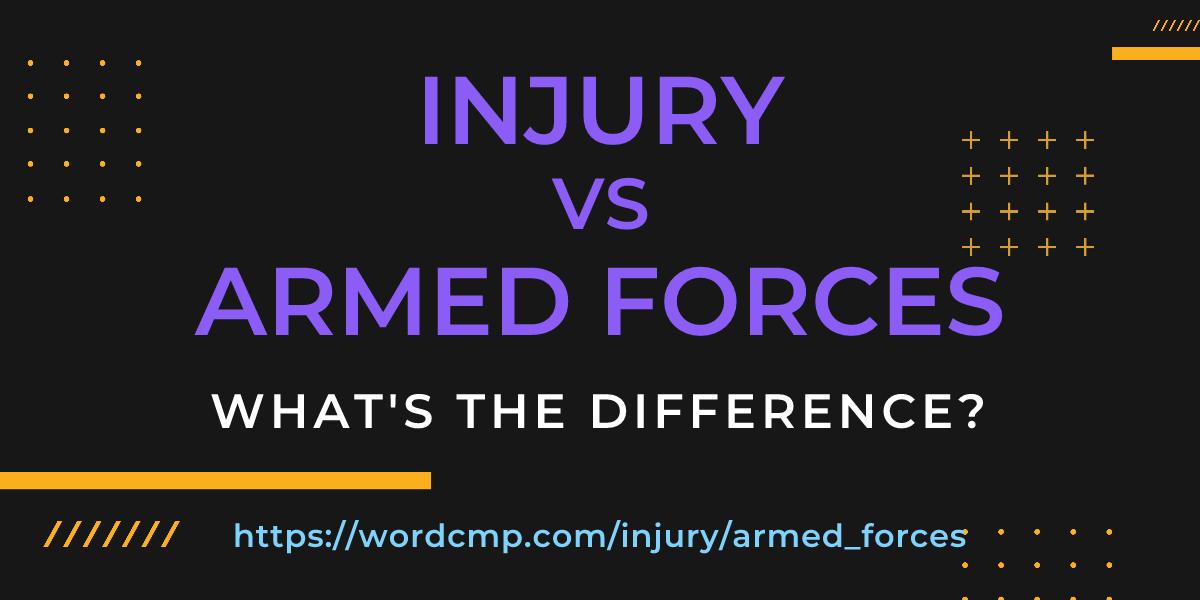 Difference between injury and armed forces