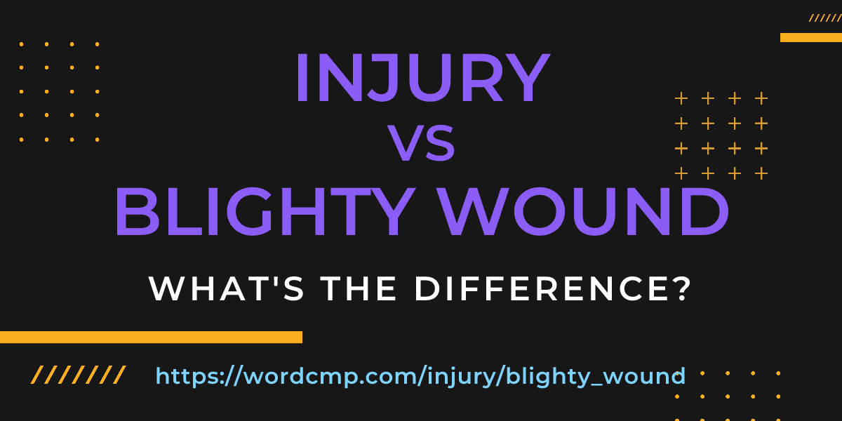 Difference between injury and blighty wound