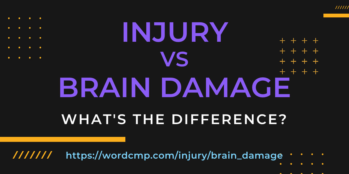 Difference between injury and brain damage