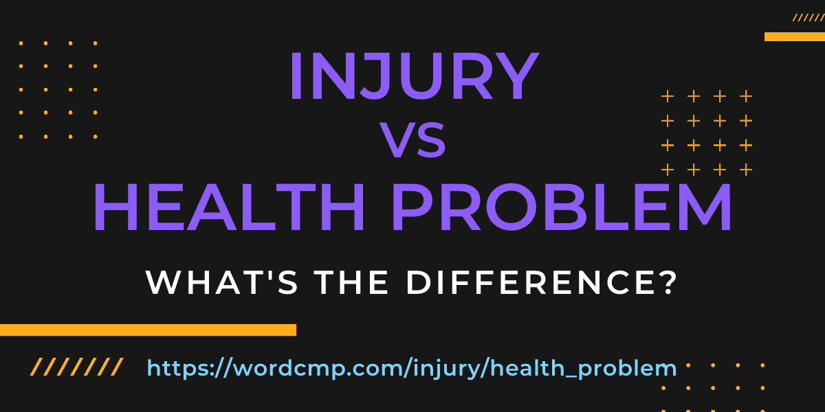 Difference between injury and health problem