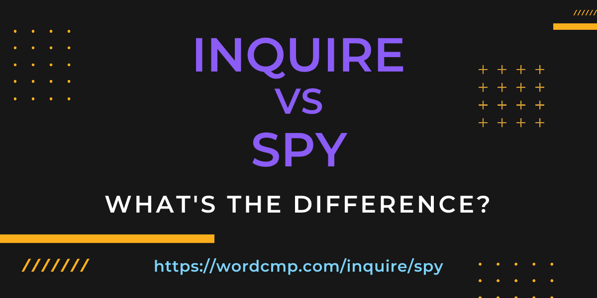 Difference between inquire and spy
