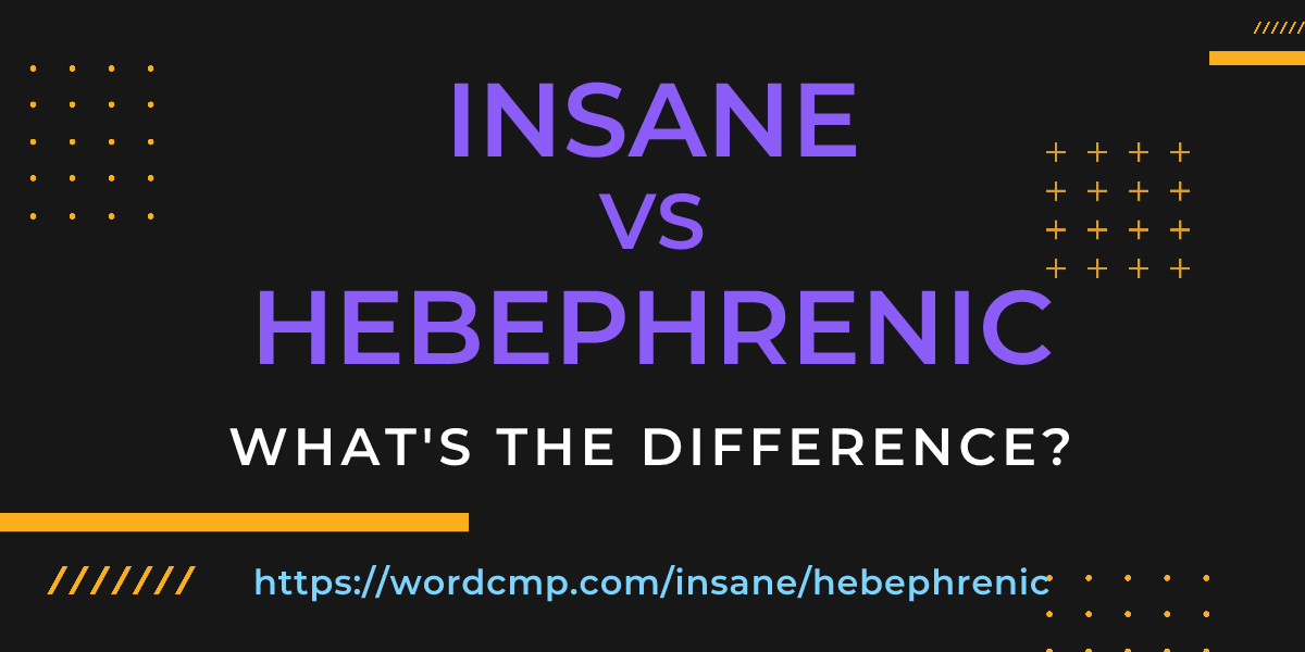 Difference between insane and hebephrenic