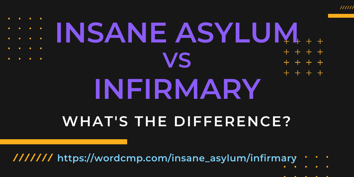 Difference between insane asylum and infirmary