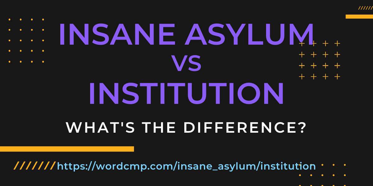 Difference between insane asylum and institution