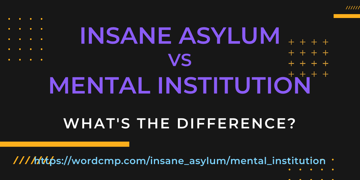 Difference between insane asylum and mental institution