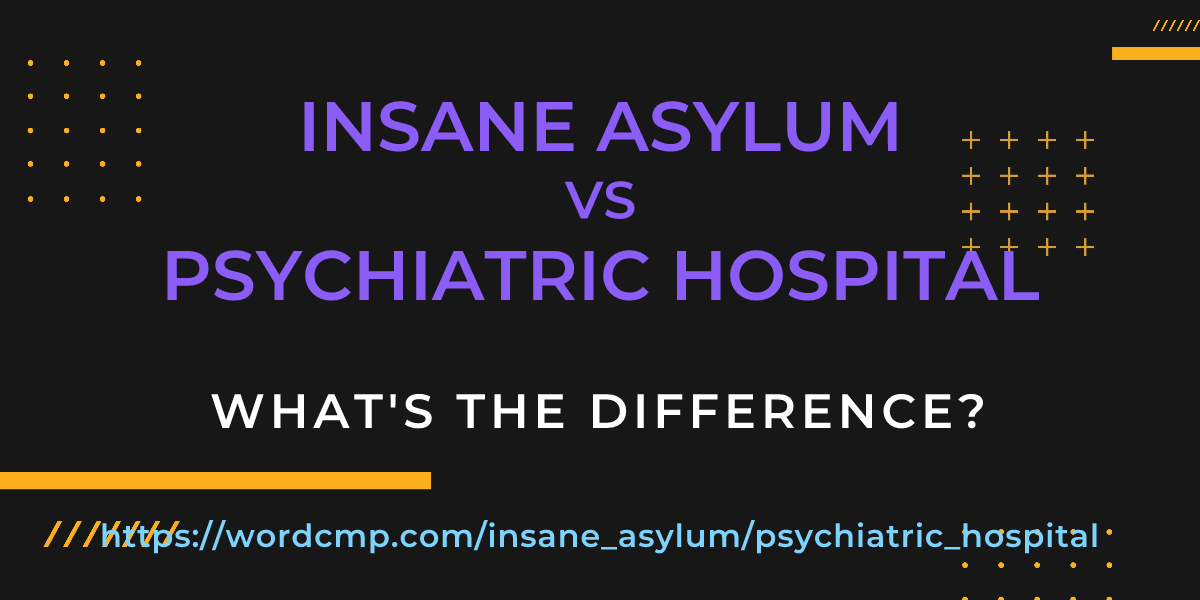 Difference between insane asylum and psychiatric hospital